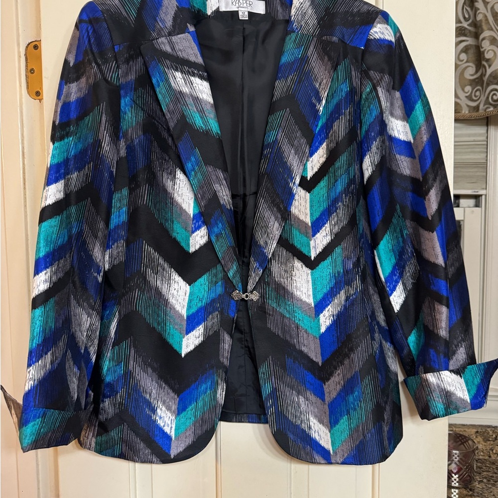 Kasper Women's Multicolor Chevron Blazer